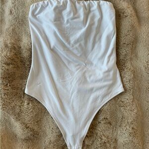Aritzia White Strapless Bodysuit